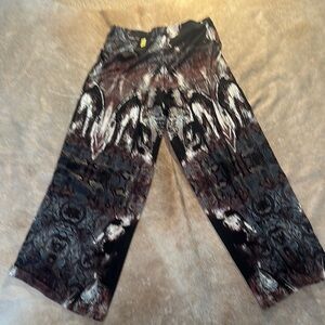 Abstract Patterned Wide-Leg Pants